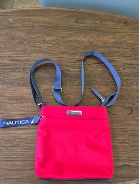 Nautica Red Crossbody with Navy Adjustable Strap